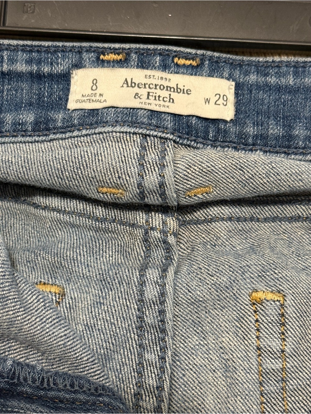Abercrombie & Fitch Women's Distressed Mid-Blue Flare Jeans - Picture 9 of 9